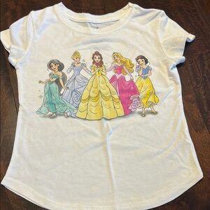 Disney White Short Sleeve Tee with Princess Design